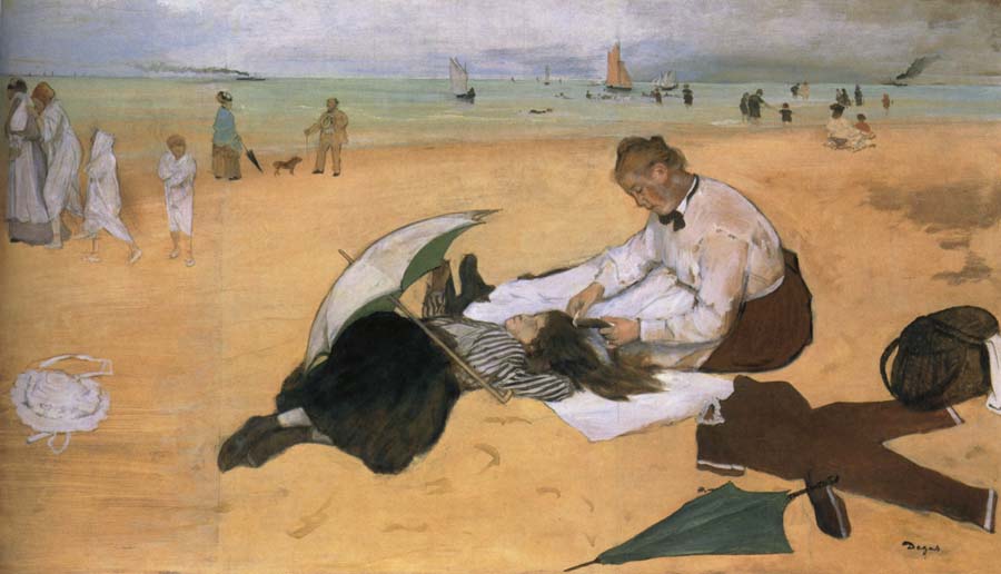 Edouard Manet On the beach,Boulogne-sur-Mer